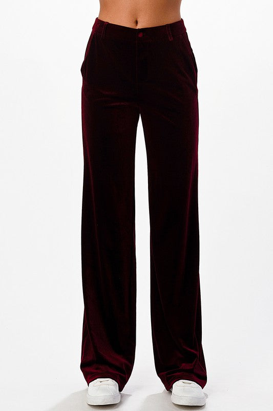 VELVET TROUSER BURGUNDY