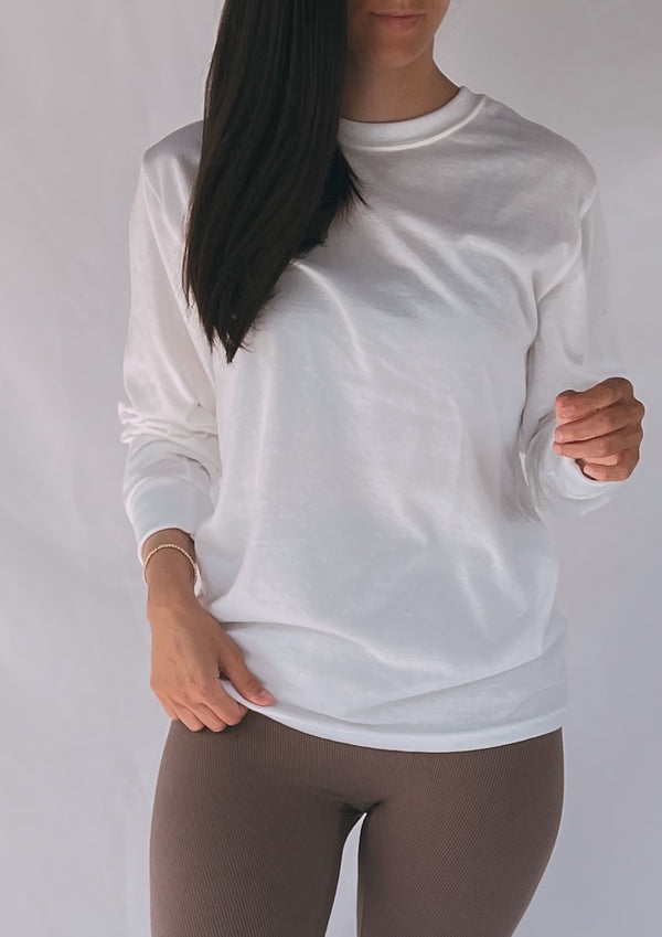 White Unisex Long Sleeve TEE